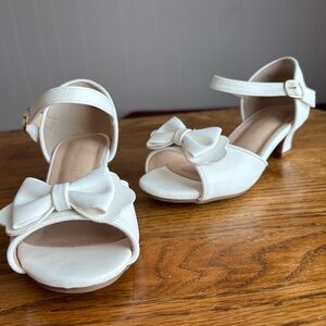 White Kids Dress Shoes with Bow